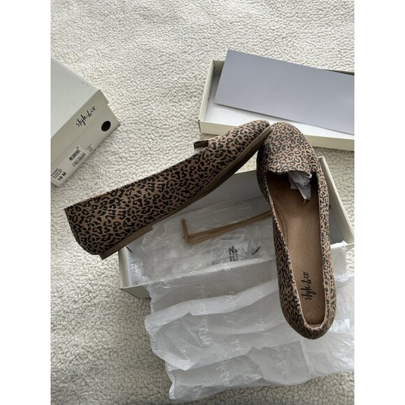 Style & Co Alysonn Leopard Faux Suede Flat Shoes Womens Size 10M - Picture 1 of 7